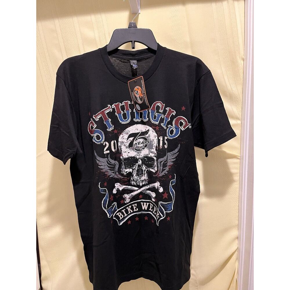 2015 Sturgis 75th Anniversary T Shirt Motorcycle Rally South Dakota Size‎ Large